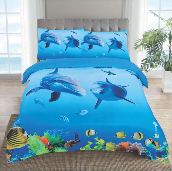 Dekbedovertrek Dolfijnen - Multi - Dolfijn + kussensloop(en)