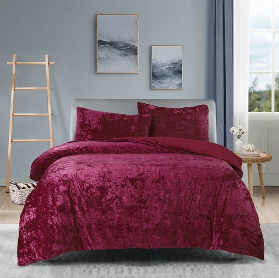 Princessdekbedovertrek Crushed Velvet -Soft Touch - Fluweel - Dekbedovertrek met Drukknopen-Tweepersoons -200x200/220 cm +2 kussenslopen 60x70 cm