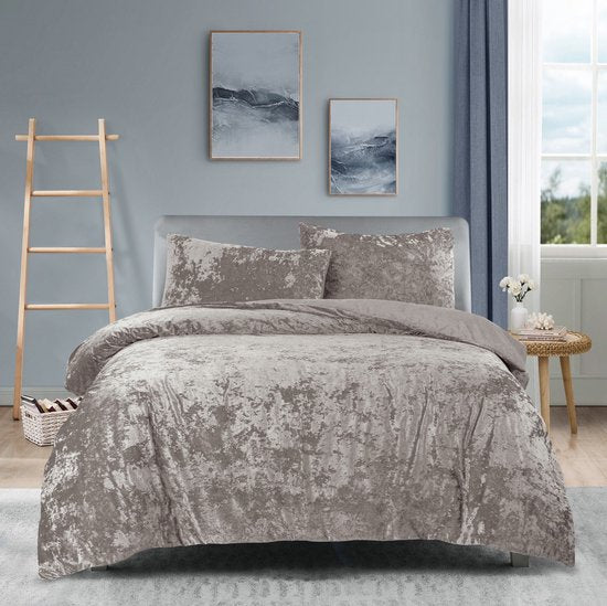 Princessdekbedovertrek Crushed Velvet -Soft Touch - Fluweel - Dekbedovertrek met Drukknopen-Tweepersoons -200x200/220 cm +2 kussenslopen 60x70 cm