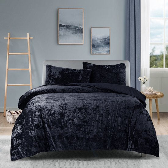 Princessdekbedovertrek Crushed Velvet -Soft Touch - Fluweel - Dekbedovertrek met Drukknopen-Tweepersoons -200x200/220 cm +2 kussenslopen 60x70 cm