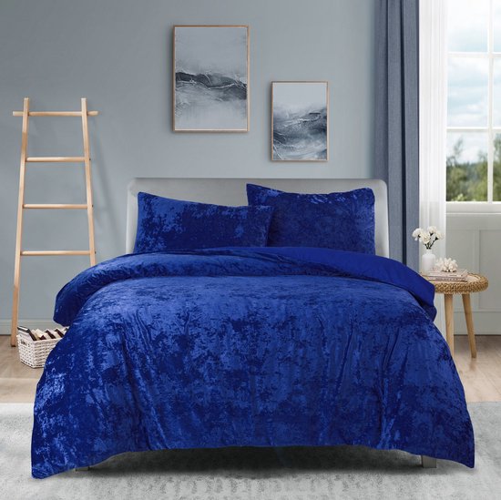 Princessdekbedovertrek Crushed Velvet -Soft Touch - Fluweel - Dekbedovertrek met Drukknopen-Tweepersoons -200x200/220 cm +2 kussenslopen 60x70 cm