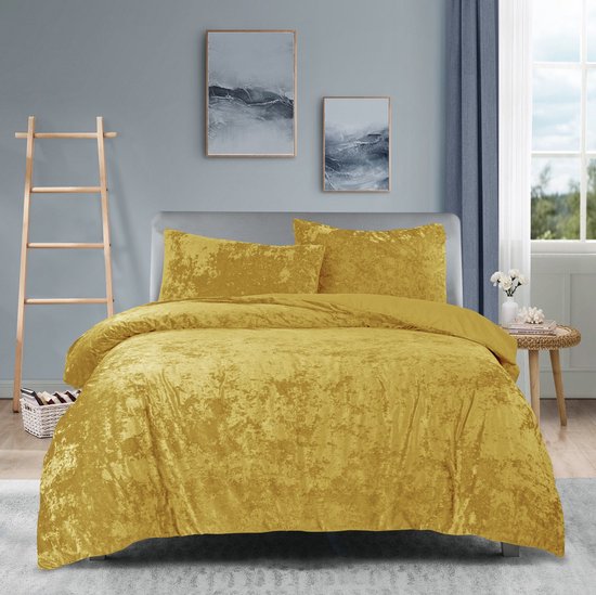 Princessdekbedovertrek Crushed Velvet -Soft Touch - Fluweel - Dekbedovertrek met Drukknopen-Tweepersoons -200x200/220 cm +2 kussenslopen 60x70 cm