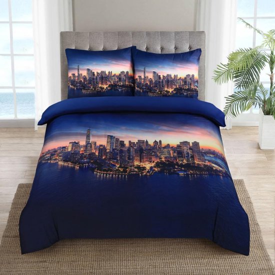 Dekbedovertrek Set - New York + kussenslopen 60 x 70 cm