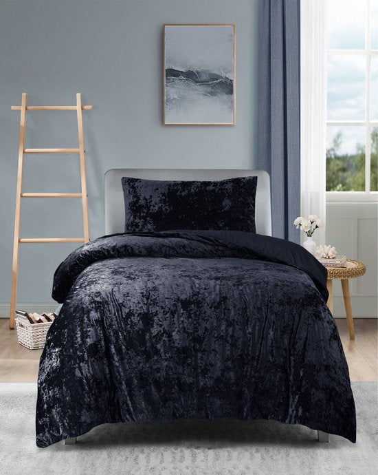 Princessdekbedovertrek Crushed Velvet -Soft Touch - Fluweel - Dekbedovertrek met Drukknopen- Eenpersoons - 140x200/220 cm + 1 kussensloop 60x70 cm